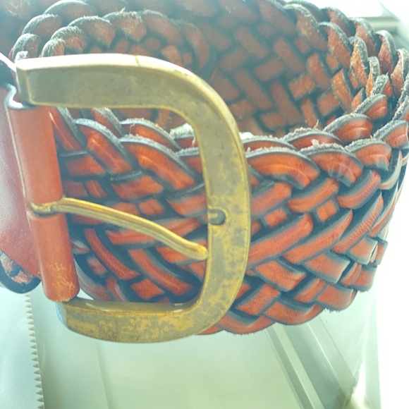 Braided Leather Belt brass Buckle - Picture 5 of 5